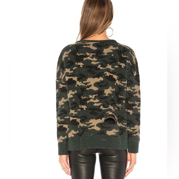 LNA Camouflage Distressed Alpaca Blend Pullover Sweater Green SZ S - Picture 3 of 10